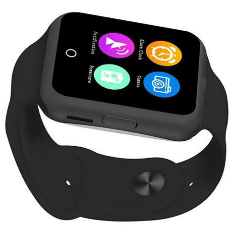 Ceas Smartwatch cu Telefon iUni V88, 1.22 inch, BT, 64MB RAM, 128MB ROM, Negru + Card MicroSD 4GB Ca